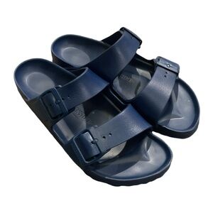 Birkenstock Arizona Essentials Unisex Blue Slides Sandals Shoes Flats sz 7 W NEW